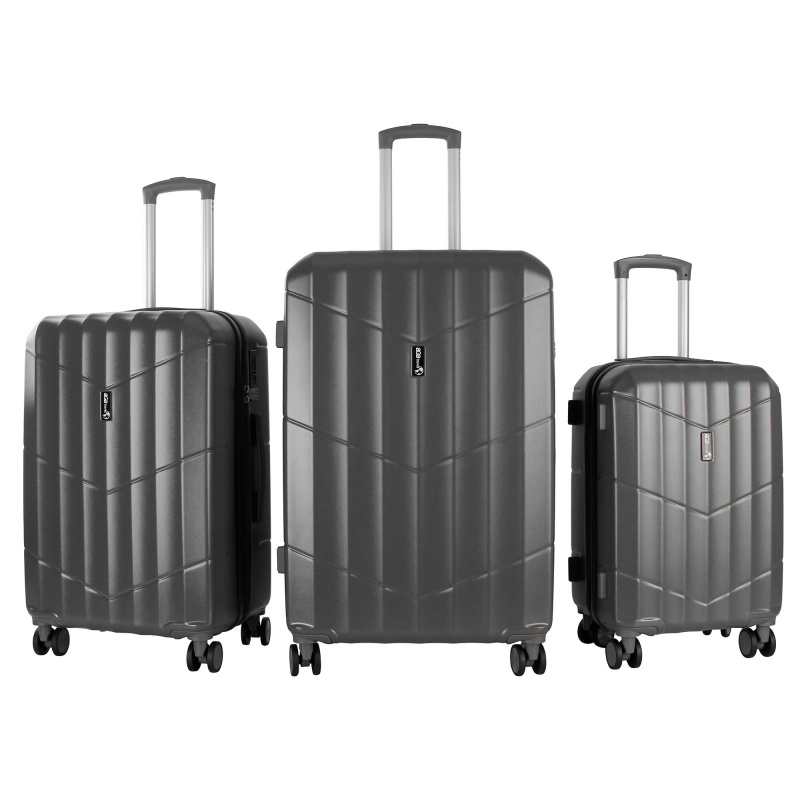 Aga Travel Gepäck-Sets Kofferset Hartschale Koffer Reisekoffer Set 3 teilig Hartschalenkoffer Rollkoffer Set mit TSA Schloss und 4 Rollen MR4669 Grey