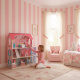 Aga MDF Holzpuppenhaus + Möbel 70cm rosa LED