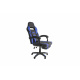 Aga Spielstuhl, Bürostuhl, Drehbarer Spielstuhl, Gamingstuhl, Racing Schreibtischstuhl,Chefsessel mit Fußstütze Schwarz - Blau
