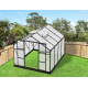 Aga Garten-Gewächshaus UV-gefilterten Polycarbonat-Kammerplatten,mit große Schiebetür und Fenster  MR4039 294x244x227 cm Schwarz