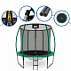 Aga SPORT EXCLUSIVE Trampolin 244 cm 8 ft Dunkelgrün,Kindertrampolin,Gartentrampolin mit Sicherheitsnetz + Schutznetz + Leiter