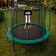 Aga SPORT EXCLUSIVE Trampolin 244 cm 8 ft Dunkelgrün,Kindertrampolin,Gartentrampolin mit Sicherheitsnetz + Schutznetz + Leiter
