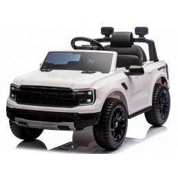FORD RANGER Raptor BIAŁY Auto na akumulator EVA Skóra pilot AKUMULATOR LION