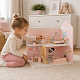 Aga4Kids Miniatur-Puppenhaus-Bausatz zum Selbermachen mit Möbeln – Puppenhaus-Bausatz aus Holz, zwei Etagen