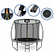 Aga SPORT EXCLUSIVE Trampolin 305 cm 10 ft Grau, Kindertrampolin, Gartentrampolin mit Sicherheitsnetz + Sicherheitsnetz + Leiter