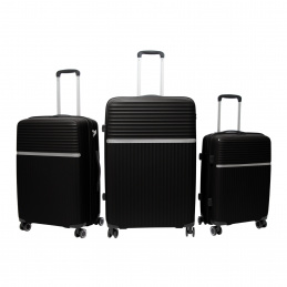 Aga Travel Kofferset 3-teilig MR4679 – Leichte & robuste Polypropylen-Hartschale, TSA-Schloss, 360° Rollen, Handgepäck 33/63/93L, Schwarz