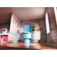 Aga MDF Holzpuppenhaus + Möbel 70cm rosa LED