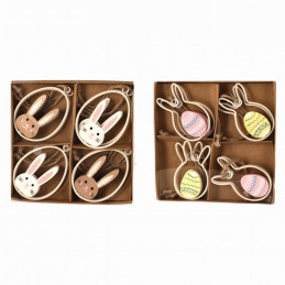 Drewniana wielkanocna dekoracja zając mix wzorów