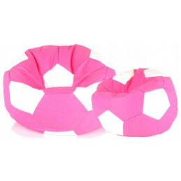 Aga Sitzsack Relaxationbag BALL XXXL Weiß - Rosa + Fußstütze