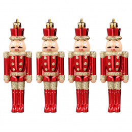 Aga Weihnachtsschmuck-Set Nussknacker 4 Stück Rot