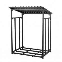 Aga Metall Kaminholzregal 110x70x145 cm Schwarz