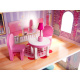 Aga MDF Holzpuppenhaus + Möbel 70cm rosa LED