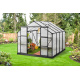Aga Garten-Gewächshaus UV-gefilterten Polycarbonat-Kammerplatten,mit große Schiebetür und Fenster  MR4039 294x244x227 cm Schwarz