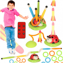 Sportovní hra pro děti skákání přes švihadlo házení na terč beruška 3v1