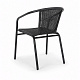 Linder Exclusiv Poly Rattan Gartenstuhl Terrasse Stuhl Dunkelgrau/Schwarz