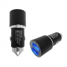 K742J ŁADOWARKA SAMOCHODOWA 2XUSB LED