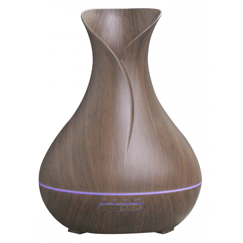 Aga Aroma Diffuser MRDI05 mit Led-Beleuchtung mit wechselnden 7  Farben, Luftbefeuchter, Raumbefeuchter Dunkelbraun