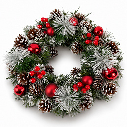 Aga Weihnachtskranz 36 cm rot mit Tannenzapfen