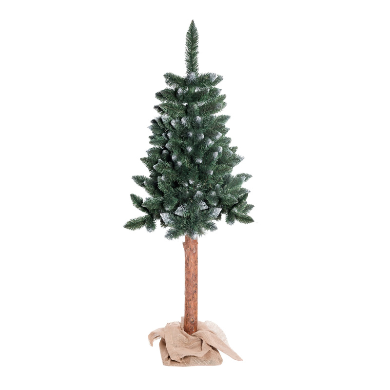 Aga Weihnachtsbaum leicht küstlische beschneite Fichte 180 cm mit Baumstamm im einem Blumentopf, Künstlicher Weihnachtsbaum, Tannenbaum mit ständer, Christbaum, Kunstbaum Weihnachten