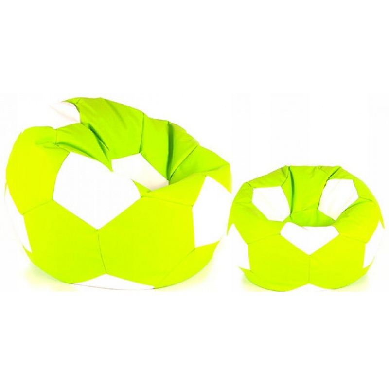 Aga Sitzsack Relaxationbag BALL XXXL Weiß - Hellgrün + Fußstütze