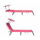 Aga Klappbarer Garten-Liegestuhl mit Baldachin MR4254 Rosa