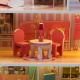 Aga MDF Holzpuppenhaus + Möbel 70cm rosa LED