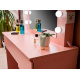 Aga Schminktisch mit 12 LED Glühbirnen,Kosmetiktisch,Schmiktisch mit 4 Schubladen Rosa