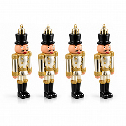 Aga Weihnachtsschmuck-Set Nussknacker 4 Stück Gold