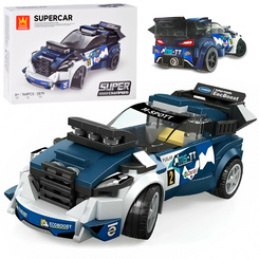Klocki techniczne Sportowe auto GRANATOWE 164-elementy + naklejki ZA5745 uniwersalny