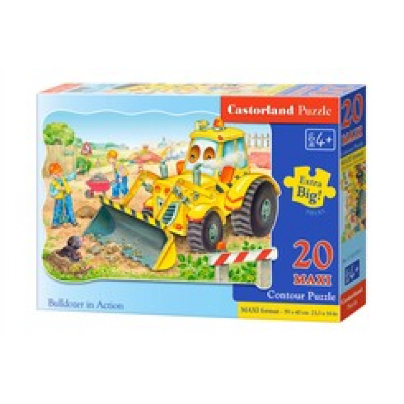 CASTORLAND Puzzle 20 MAXI Teile - Bulldozer in Aktion