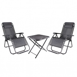 Linder Exclusiv Gartenmöbel-Set Relax MC3744  wasser und winterungbestästandig,Grau