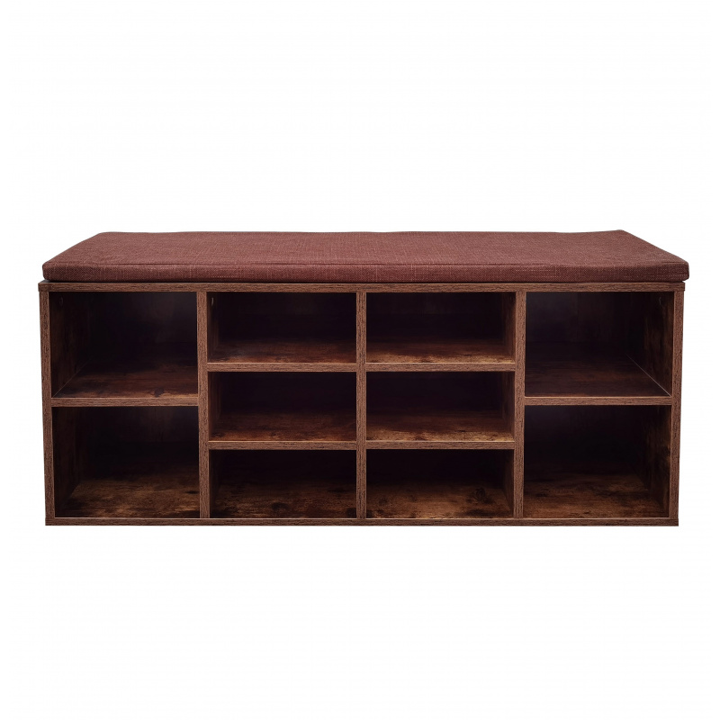 Aga Schuhbank MR2018 Sitzbank Holz, Schuhschrank mit abnehmbare Sitzfläche, Schuhregal Schuhtruhe Mehrzweck