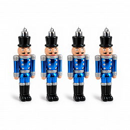 Aga Weihnachtsschmuck-Set Nussknacker 4 Stück Blau