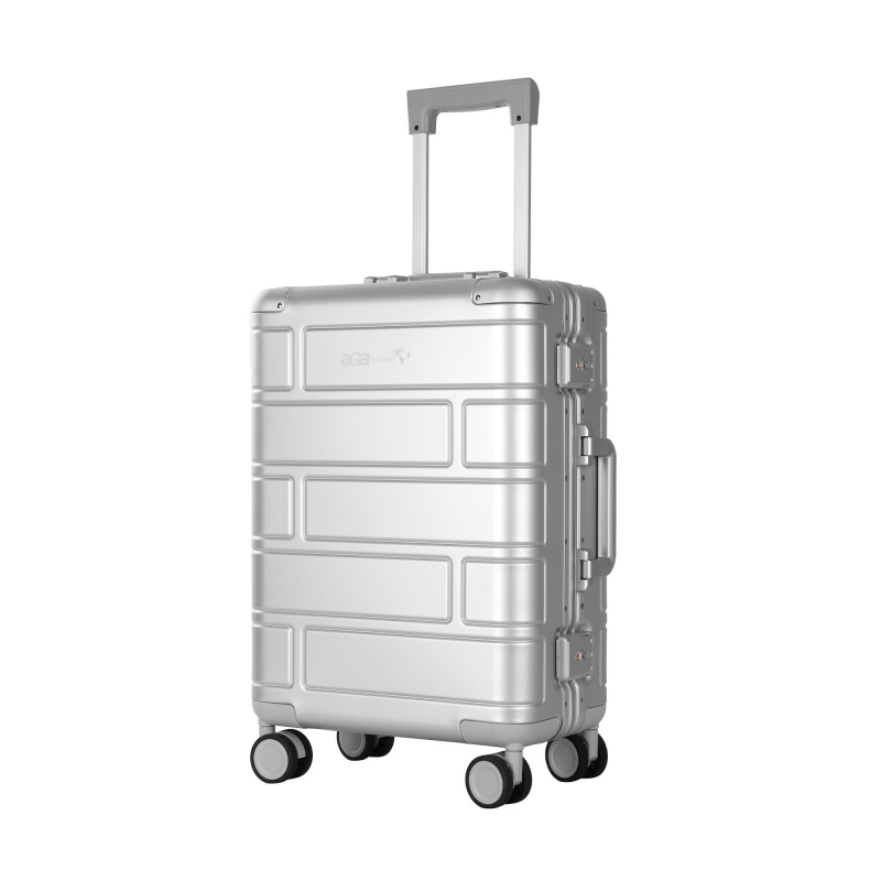 Handgepäck, Aluminium Koffer MR4678 Silber, Teleskopgriff, TSA, 4 Rollen, Aluminium Hartschale