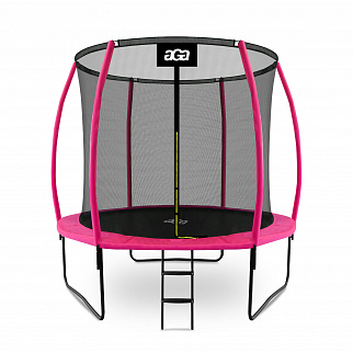 Aga SPORT EXCLUSIVE Trampolin 244 cm 8 ft Rosa, Kindertrampolin, Gartentrampolin mit Sicherheitsnetz + Schutznetz + Leiter