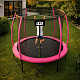 Aga SPORT EXCLUSIVE Trampolin 244 cm 8 ft Rosa, Kindertrampolin, Gartentrampolin mit Sicherheitsnetz + Schutznetz + Leiter
