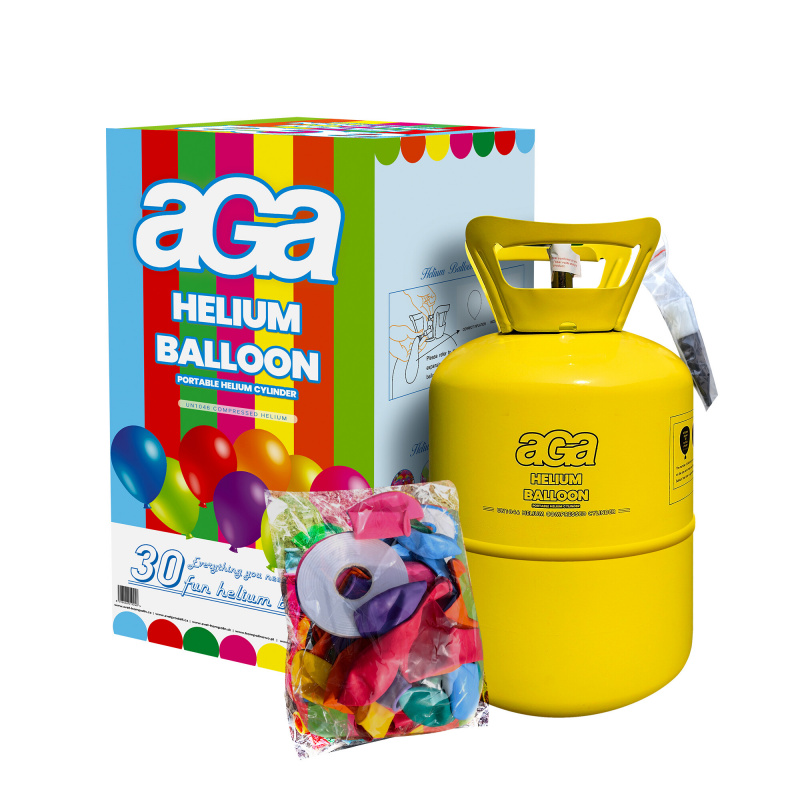 Aga4Kids Helium Balloon Gas für ca.30 Luftballons Grün/Blau