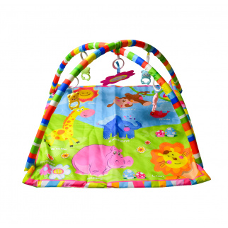 Aga4Kids Spieldecke MRBM07 Baby Krabbeldecke mit Spielbogen,Spieldecke mit 5 abnehmbaren Spielzeugen