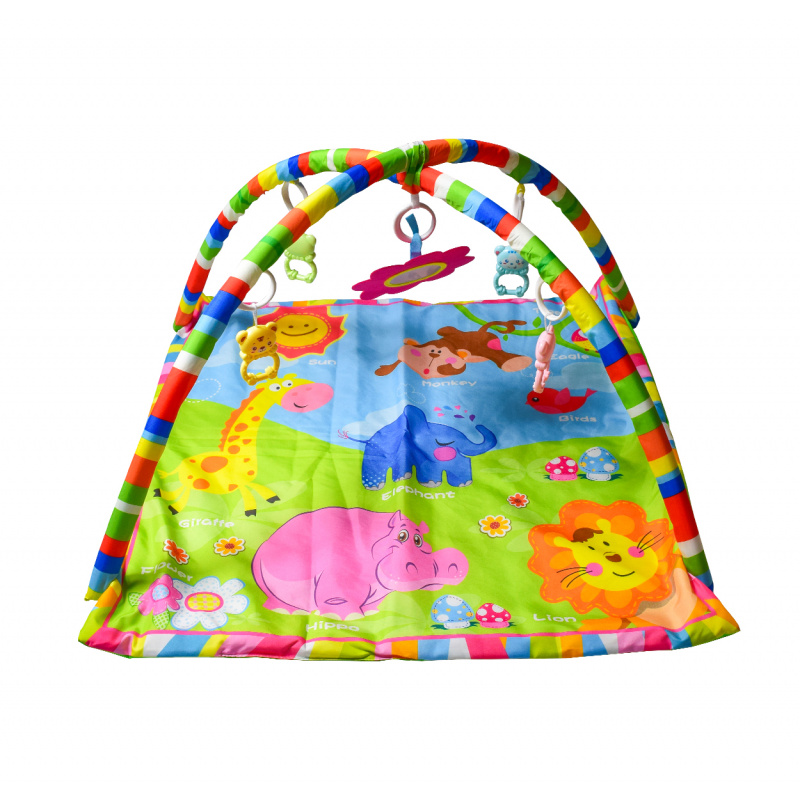 Aga4Kids Spieldecke MRBM07 Baby Krabbeldecke mit Spielbogen,Spieldecke mit 5 abnehmbaren Spielzeugen