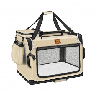 Tresko Transportbox für Hunde und Katzen 70x52x52 cm Beige