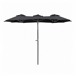 Linder Exclusiv Gartensonnenschirm 300x150x220 cm Dunkelgrau