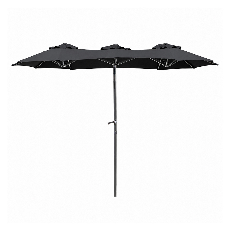 Linder Exclusiv Gartensonnenschirm 300x150x220 cm Dunkelgrau