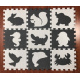 Aga Schaumstoff-Puzzlematte für Kinder 9-teilig Schwarz-Creme 85cm x 85cm x 1cm