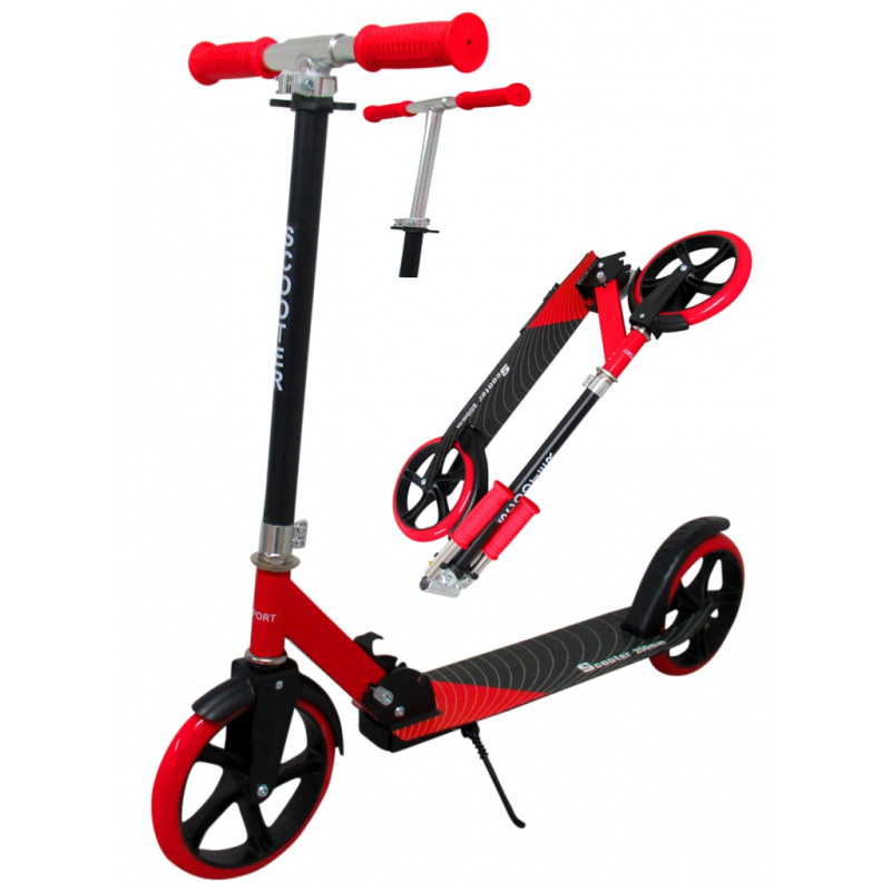 Duża Hulajnoga H9  CZERWONA Składana R-Sport koła 200 mm do 100 kg