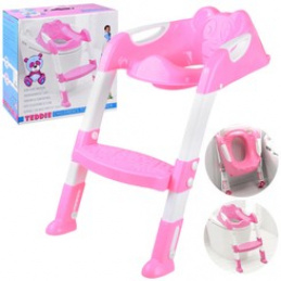 Kindertoilettensitz Trittstufen ZA4348 Weiss / Rosa