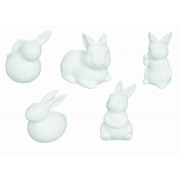 Ceramiczny zajączek do postawienia mix wzorów