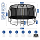 Aga SPORT EXCLUSIVE Trampolin 496 cm 16 ft Schwarz, Kindertrampolin, Gartentrampolin mit Sicherheitsnetz + Schutznetz + Leiter