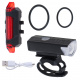 LED-Fahrrad-Taschenlampe, hinten-vorne USB-Set