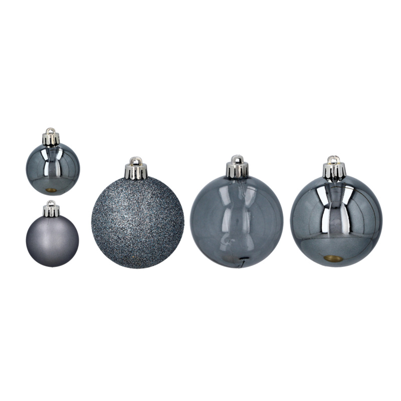 Aga Weihnachtskugeln MIX 4/6cm 27 Stück Grau