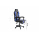 Aga Spielstuhl, Bürostuhl, Drehbarer Spielstuhl, Gamingstuhl, Racing Schreibtischstuhl,Chefsessel mit Fußstütze Schwarz - Blau